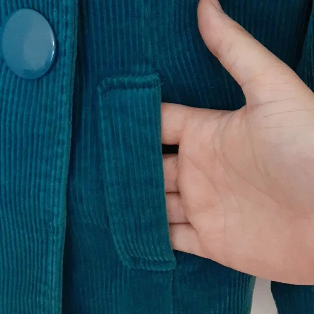 Vintage Luii Teal Corduroy Jacket Large